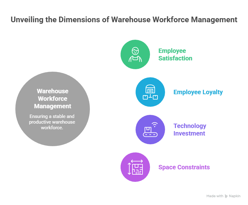Pie chart illustrating 59% of warehouse managers identify finding qualified workers as their top operational challenge