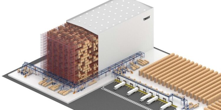 Thule在波兰建自动化仓:42米高立体库,6台堆垛机处理近4万托盘