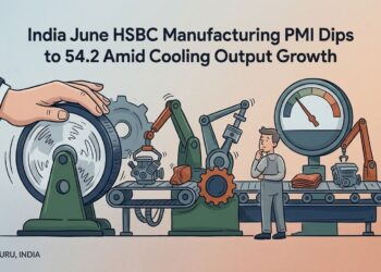 India June Manufacturing PMI dips to 54.2 amid cooling output