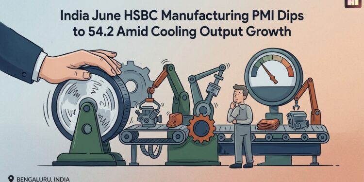 India June Manufacturing PMI dips to 54.2 amid cooling output