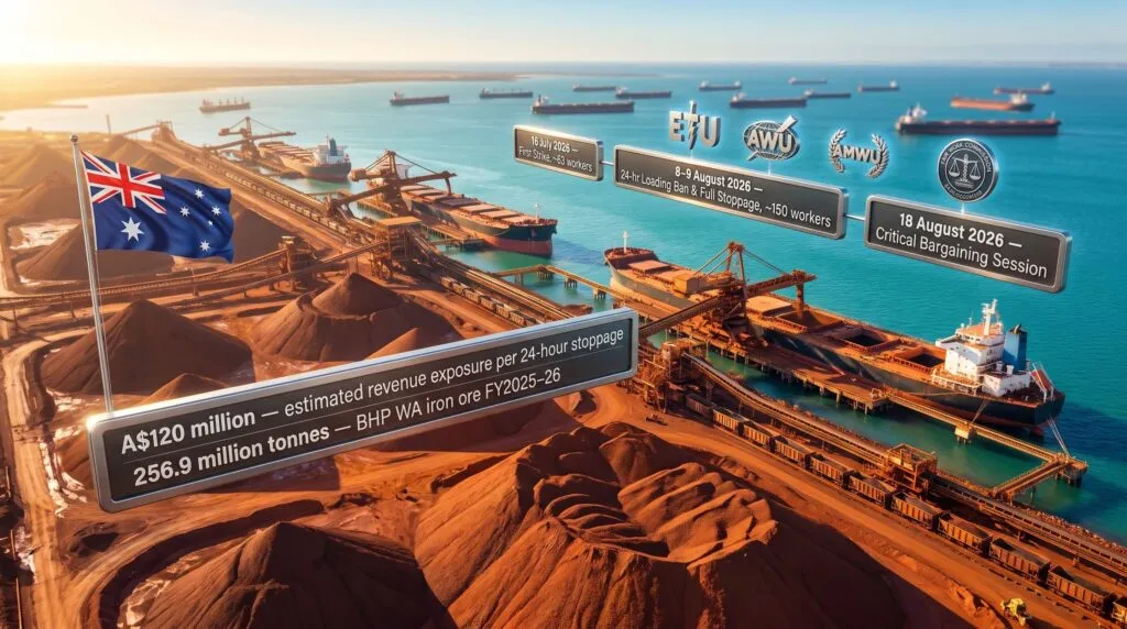 BHP faces A$120M/day loss as 48-hour Port Hedland strike looms