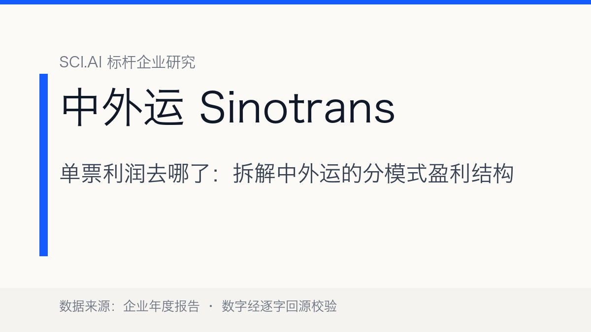 单票利润去哪了：拆解中外运的分模式盈利结构